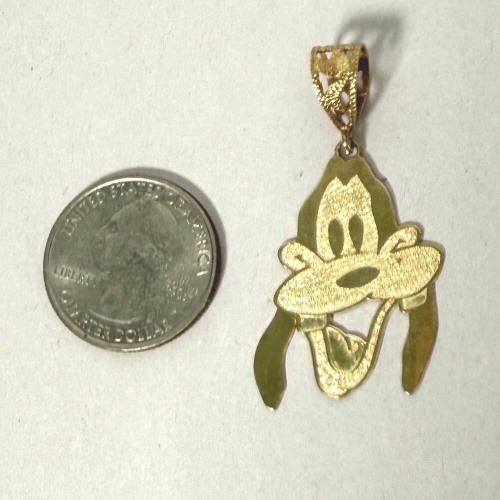 10K Gold Goofy Character Charm Pendant Vintage Cartoon Dog 2” - Picture 4 of 8
